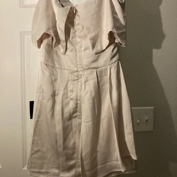 Satin Off the Shoulder Mini Dress - Picture 3 of 3